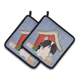 Caroline'S Treasures Dog House Collection Pekingnese Black White Pair Of Pot Holders Bb2859Pthd, 7.5Hx7.5W, Multicolor