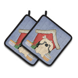 Caroline'S Treasures Dog House Collection Pekingnese Cream Pair Of Pot Holders Bb2860Pthd, 7.5Hx7.5W, Multicolor