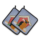 Caroline'S Treasures Dog House Collection Fawn Boxer Pair Of Pot Holders Bb2869Pthd, 7.5Hx7.5W, Multicolor