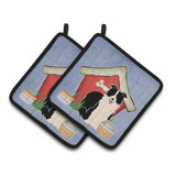 Caroline'S Treasures Dog House Collection Border Collie Black White Pair Of Pot Holders Bb2872Pthd, 7.5Hx7.5W, Multicolor
