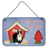 Caroline'S Treasures Dog House Collection Bull Terrier Black White Wall Or Door Hanging Prints Bb2887Ds812, 8Hx12W