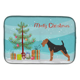 Caroline'S Treasures Welsh Terrier Merry Christmas Tree Dish Drying Mat, 14 X 21