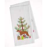Borzoi Russian Greyhound Merry Christmas Tree White Kitchen Towel Set Of 2