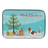 Caroline'S Treasures Basset Hound Merry Christmas Tree Dish Drying Mat, 14 X 21