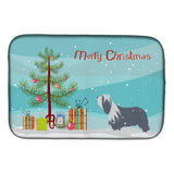 Caroline'S Treasures Bearded Collie Dog Merry Christmas Tree Dish Drying Mat, 14 X 21