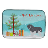 Caroline'S Treasures Polish Lowland Sheepdog Dog Merry Christmas Tree Dish Drying Mat, 14 X 21, Multicolor