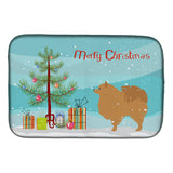 Caroline'S Treasures Pomeranian Merry Christmas Tree Dish Drying Mat, 14 X 21