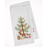 Cavalier King Charles Spaniel Merry Christmas Tree White Kitchen Towel Set Of 2