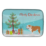 Caroline'S Treasures English Bulldog Merry Christmas Tree Dish Drying Mat, 14 X 21, Multicolor