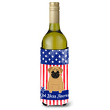 Caroline'S Treasures Bb3002Literk Usa Pug Brown Wine Bottle Beverge Insulator Hugger Cold-Beverage-Koozies, 750 Ml, Multicolor
