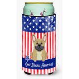 Caroline'S Treasures Bb3005Tbc Patriotic Usa French Bulldog Cream Tall Boy Hugger Cold-Beverage-Koozies, Multicolor