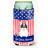 Caroline'S Treasures Bb3006Tbc Patriotic Usa French Bulldog Piebald Tall Boy Hugger Cold-Beverage-Koozies, Multicolor