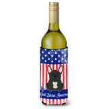 Caroline'S Treasures Bb3009Literk Usa French Bulldog Black Wine Bottle Hugger Cold-Beverage-Koozies, 750 Ml, Multicolor