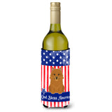 Caroline'S Treasures Bb3015Literk Patriotic Usa Norwich Terrier Wine Bottle Hugger Cold-Beverage-Koozies, 750 Ml, Multicolor