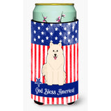 Caroline'S Treasures Bb3025Tbc Patriotic Usa Samoyed Tall Boy Hugger Cold-Beverage-Koozies, Multicolor