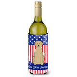 Caroline'S Treasures Bb3050Literk Patriotic Usa Yellow Labrador Wine Bottle Hugger Cold-Beverage-Koozies, 750 Ml, Multicolor
