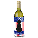 Caroline'S Treasures Bb3052Literk Patriotic Usa Black Labrador Wine Bottle Hugger Cold-Beverage-Koozies, 750 Ml, Multicolor