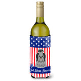 Caroline'S Treasures Bb3084Literk Usa Shih Tzu Black Silver Wine Bottle Hugger Cold-Beverage-Koozies, 750 Ml, Multicolor