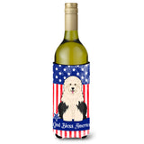 Caroline'S Treasures Bb3091Literk Usa Old English Sheepdog Wine Bottle Hugger Cold-Beverage-Koozies, 750 Ml, Multicolor