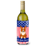 Caroline'S Treasures Bb3095Literk Patriotic Usa Corgi Wine Bottle Hugger Cold-Beverage-Koozies, 750 Ml, Multicolor