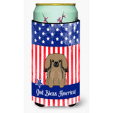 Caroline'S Treasures Bb3097Tbc Patriotic Usa Pekingnese Tan Tall Boy Hugger Cold-Beverage-Koozies, Multicolor