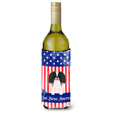 Caroline'S Treasures Bb3100Literk Usa Pekingnese Black White Wine Bottle Hugger Cold-Beverage-Koozies, 750 Ml, Multicolor
