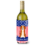Caroline'S Treasures Bb3105Literk Patriotic Usa English Foxhound Wine Bottle Hugger Cold-Beverage-Koozies, 750 Ml, Multicolor,