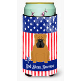 Caroline'S Treasures Bb3117Tbc Patriotic Usa English Bulldog Red Tall Boy Hugger Cold-Beverage-Koozies, Multicolor