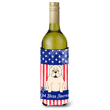 Caroline'S Treasures Bb3118Literk Usa English Bulldog White Wine Bottle Hugger Cold-Beverage-Koozies, 750 Ml, Multicolor