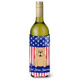 Caroline'S Treasures Bb3119Literk Usa English Bulldog Fawn Wine Bottle Hugger Cold-Beverage-Koozies, 750 Ml, Multicolor