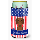 Caroline'S Treasures Bb3125Tbc Patriotic Usa Dachshund Red Brown Tall Boy Hugger Cold-Beverage-Koozies, Multicolor