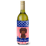 Caroline'S Treasures Bb3126Literk Usa Dachshund Chocolate Wine Bottle Hugger Cold-Beverage-Koozies, 750 Ml, Multicolor