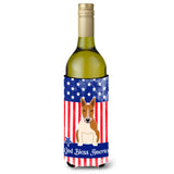 Caroline'S Treasures Bb3130Literk Usa Bull Terrier Red White Wine Bottle Hugger Cold-Beverage-Koozies, 750 Ml, Multicolor