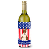 Caroline'S Treasures Bb3132Literk Usa Bull Terrier Brindle Wine Bottle Hugger Cold-Beverage-Koozies, 750 Ml, Multicolor