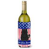 Caroline'S Treasures Bb3138Literk Patriotic Usa Chow Black Wine Bottle Hugger Cold-Beverage-Koozies, 750 Ml, Multicolor