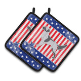 Caroline'S Treasures Usa Patriotic English Setter Pair Of Pot Holders Bb3281Pthd, 7.5Hx7.5W, Multicolor