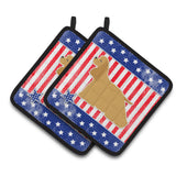 Caroline'S Treasures Usa Patriotic Cocker Spaniel Pair Of Pot Holders Bb3286Pthd, 7.5Hx7.5W, Multicolor