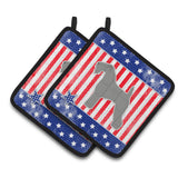 Caroline'S Treasures Usa Patriotic Kerry Blue Terrier Pair Of Pot Holders Bb3292Pthd, 7.5Hx7.5W, Multicolor