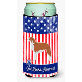 Caroline'S Treasures Usa Patriotic Borzoi Russian Greyhound Tall Boy Beverage Insulator Hugger, Multicolor