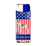 Caroline'S Treasures Usa Patriotic Greyhound Michelob Ultra Hugger For Slim Cans, Slim Can, Multicolor
