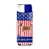 Caroline'S Treasures Usa Patriotic Beagle Michelob Ultra Hugger For Slim Cans, Slim Can, Multicolor