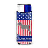Caroline'S Treasures Usa Patriotic German Wirehaired Pointer Michelob Ultra Hugger For Slim Cans, Slim Can, Multicolor