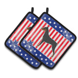 Caroline'S Treasures Usa Patriotic German Pinscher Pair Of Pot Holders Bb3313Pthd, 7.5Hx7.5W, Multicolor
