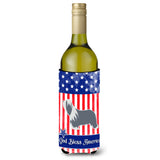 Caroline'S Treasures Usa Patriotic Bearded Collie Wine Bottle Beverage Insulator Hugger, 750 Ml, Multicolor