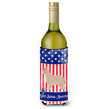 Caroline'S Treasures Usa Patriotic Pyrenean Shepherd Wine Bottle Beverage Insulator Hugger, 750 Ml, Multicolor
