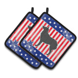Caroline'S Treasures Usa Patriotic Croatian Sheepdog Pair Of Pot Holders Bb3321Pthd, 7.5Hx7.5W, Multicolor