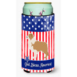 Caroline'S Treasures Usa Patriotic Red Border Collie Beverage Insulator Hugger, Tall Boy, Multicolor