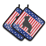 Caroline'S Treasures Usa Patriotic Briard Pair Of Pot Holders Bb3326Pthd, 7.5Hx7.5W, Multicolor