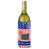 Caroline'S Treasures Usa Patriotic Yorkshire Terrier Yorkie Wine Bottle Beverage Insulator Hugger, 750 Ml, Multicolor