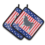 Caroline'S Treasures Usa Patriotic Lowchen Pair Of Pot Holders Bb3335Pthd, 7.5Hx7.5W, Multicolor